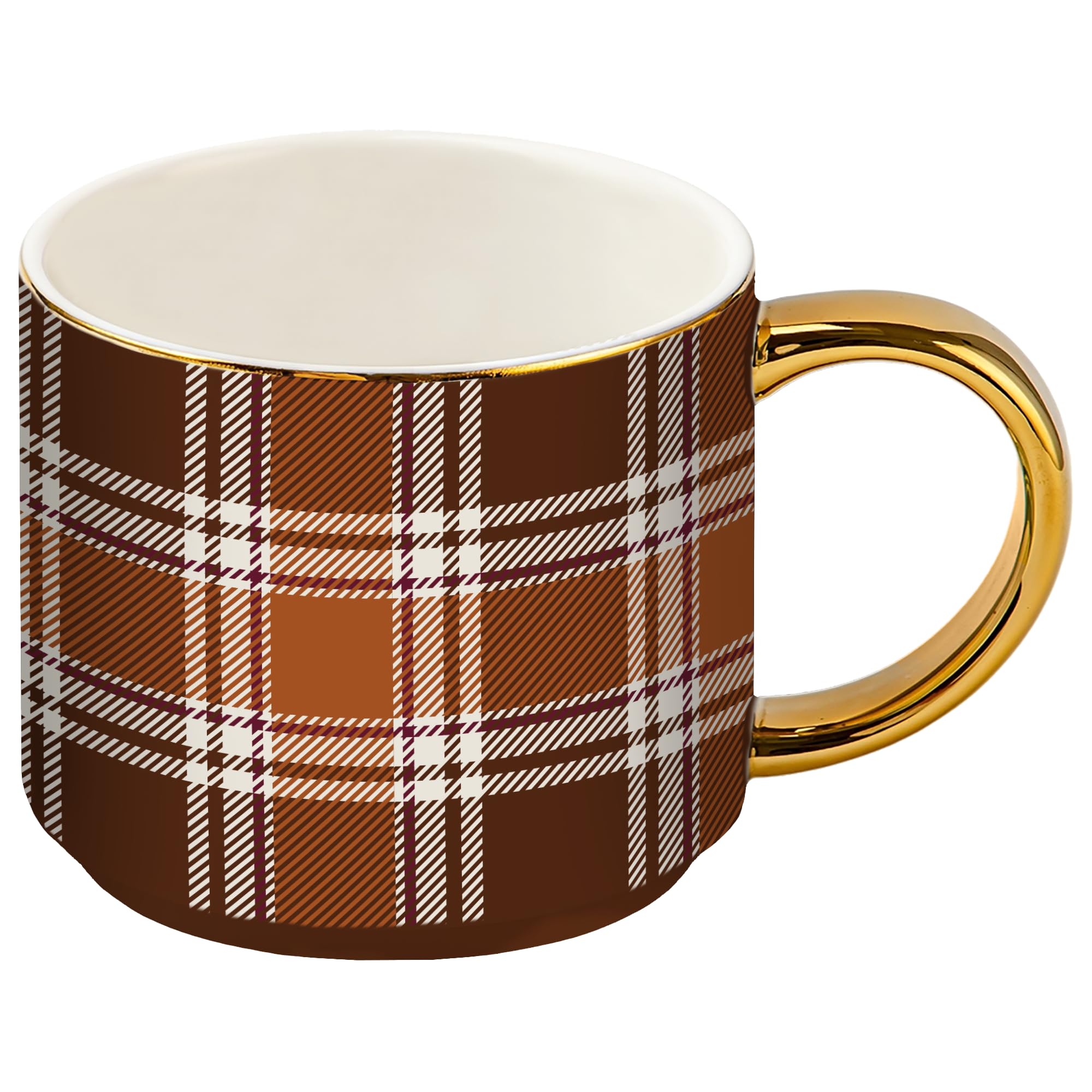 25 Thoughtful Hostess Gifts for Fall Parties, Friendsgiving and More! 1 Sweet Water Decor Brown Plaid Mug