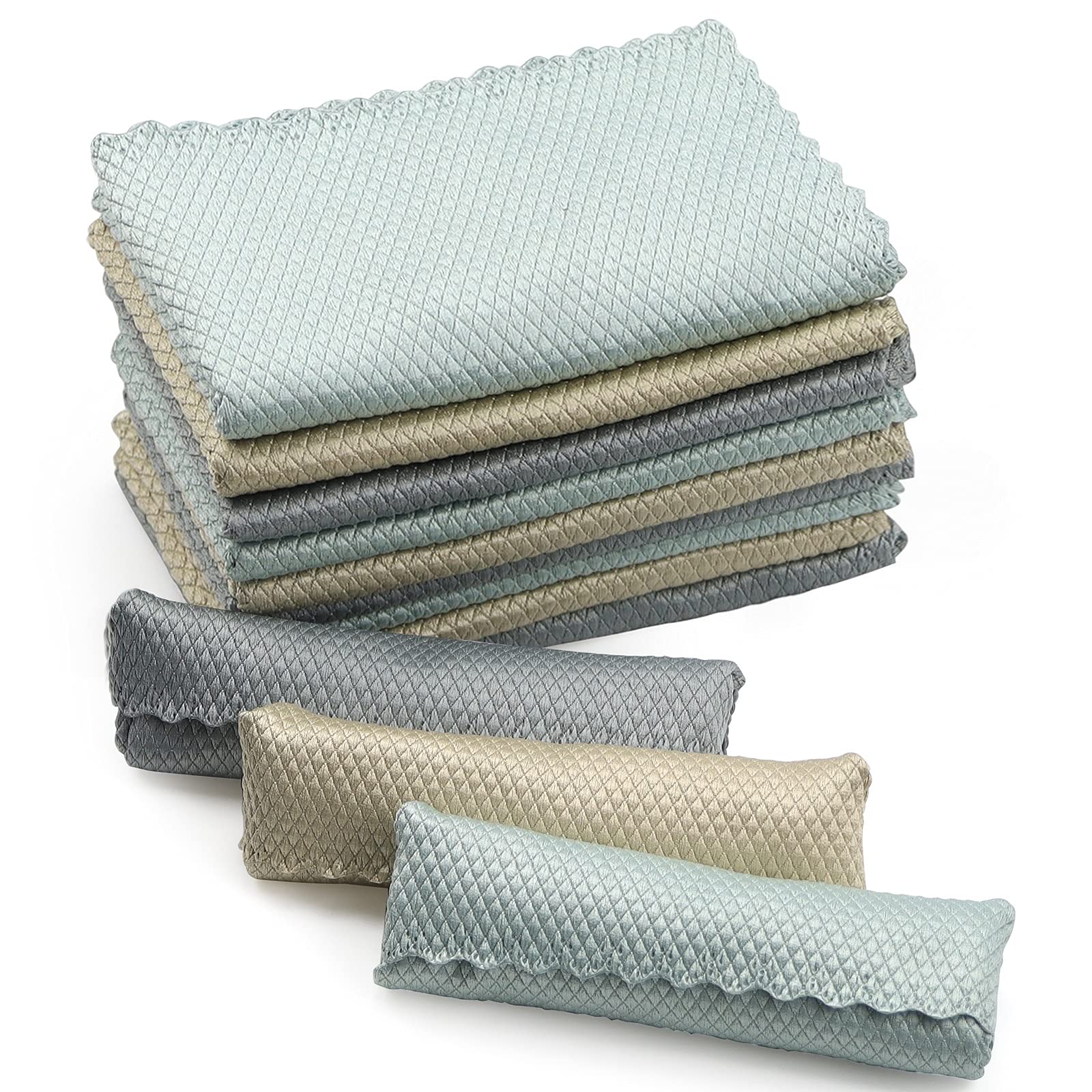 Fish Scale Cleaning Cloth (12Pack) Reusable Fish Scale Wipe Cloth