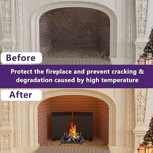 Miniatura 5 de Mxclimate Retroceso ajustable con patas de apoyo, protector de pared de chimenea resistente y reflector de calor y radiante, ángulo de reflexión