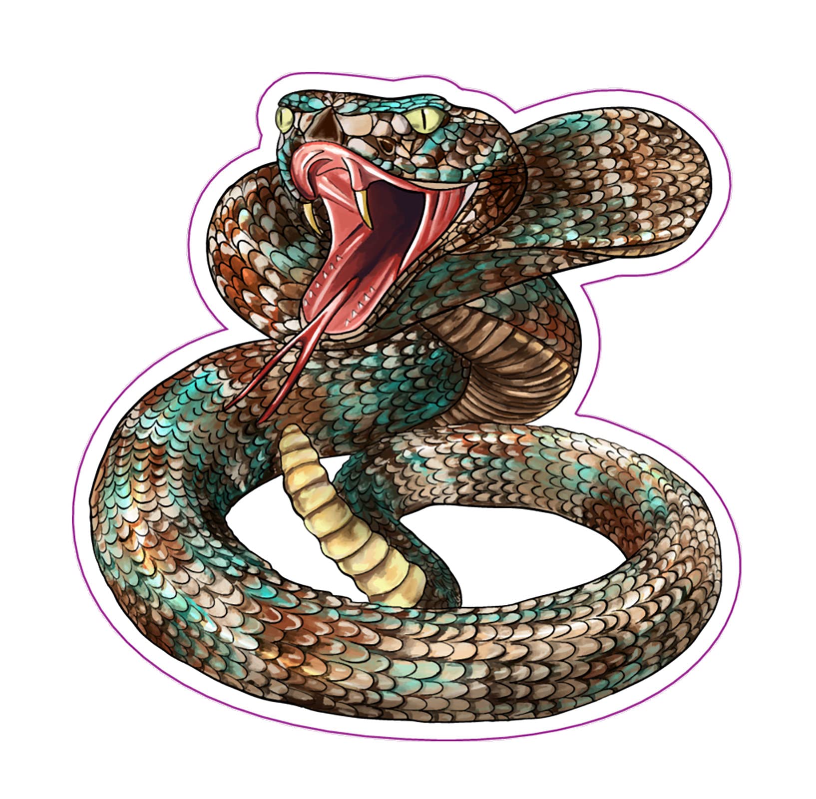 Autocollant serpent à hochet vinyle sticker voiture camion et ordinateur portable
