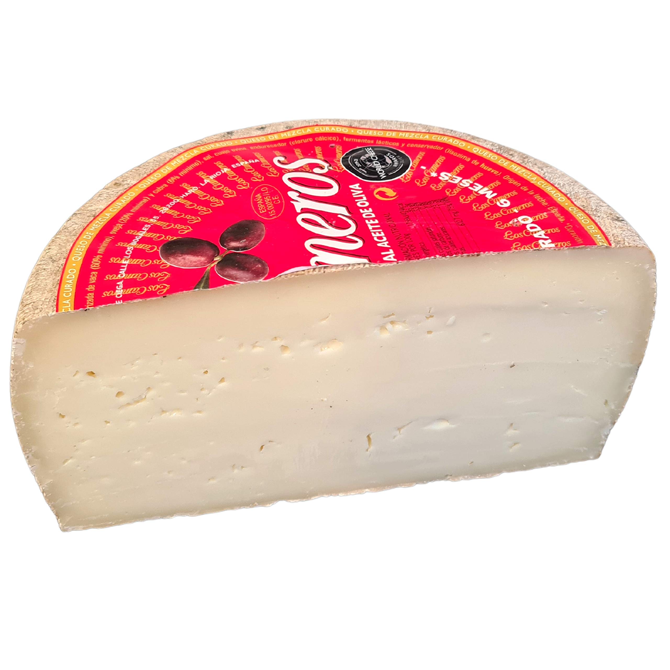 Queso Curado Los Cameros Etiqueta Roja Medio Queso 1.7 kg Mezcla Cabra Vaca Oveja
