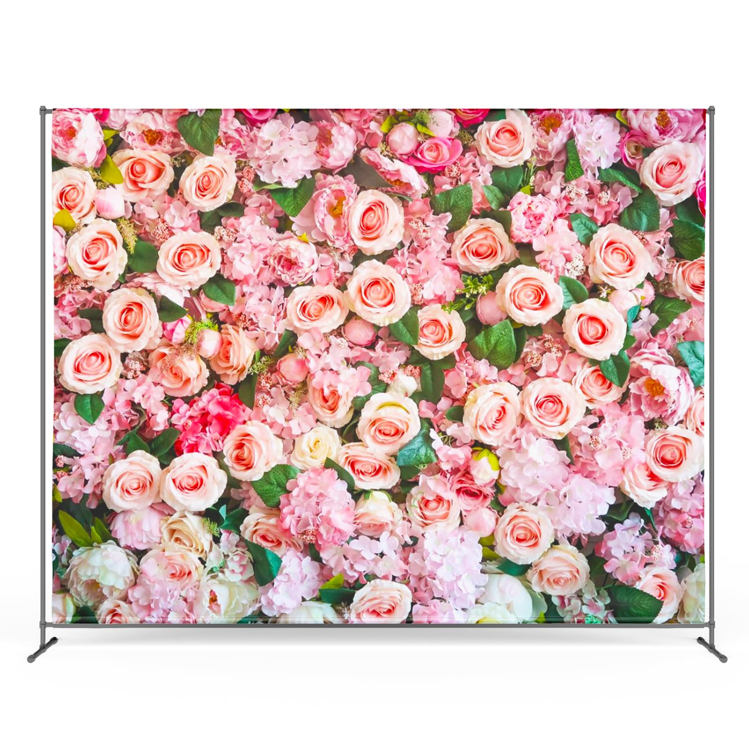 Zink Roses Photo Backdrop - Wrinkle-Free 4.5 Ft x 6 Ft Roses Photo Studio Backdrop for Birthdays, Weddings, Bridal Showers, Valentine's Day, and More