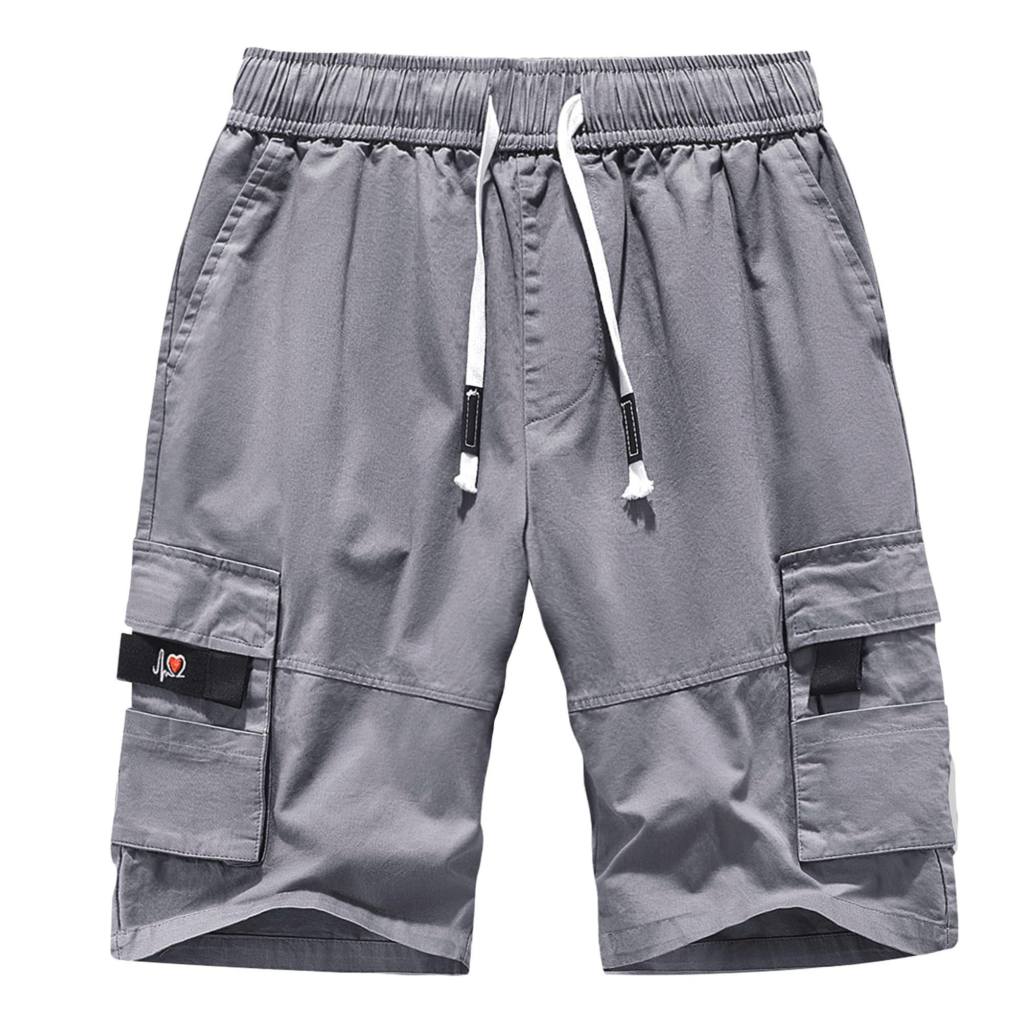 APTRO Men's Cargo Shorts Elastic Waistband Drawstring Summer Casual Cotton Big & Tall Relaxed Fit Work Shorts