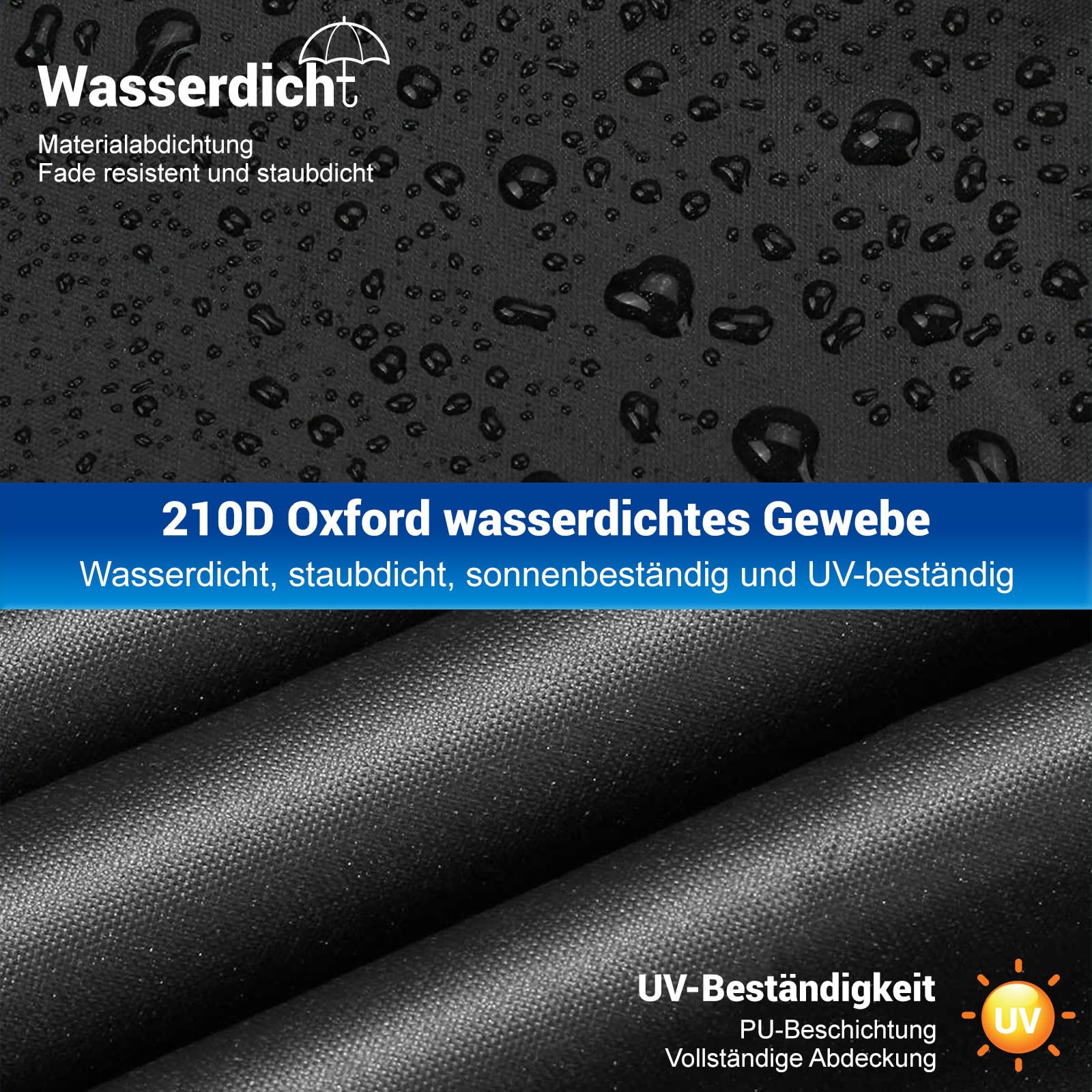 Wohnwagen Abdeckung Wohnwagen Schutzhülle Wohnwagen Wohnmobil Schutzdach Dachschutzplane Abdeckung Schutzhülle 210D (7.5 x 3 m)