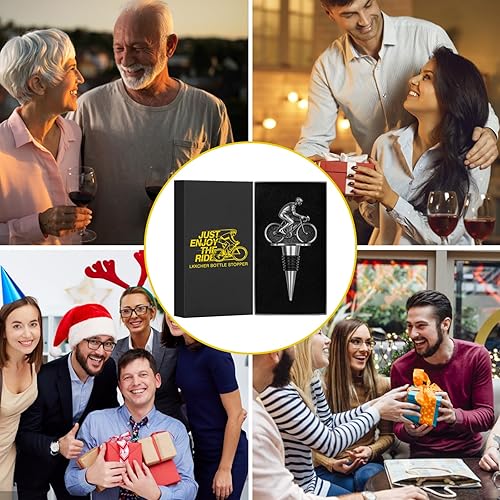 Miniatura 8 de LKKCHER Tapón de vino de ciclismo, regalos de vino para bicicleta, regalos del día del padre, regalos de Navidad, regalos de cumpleaños para hombres