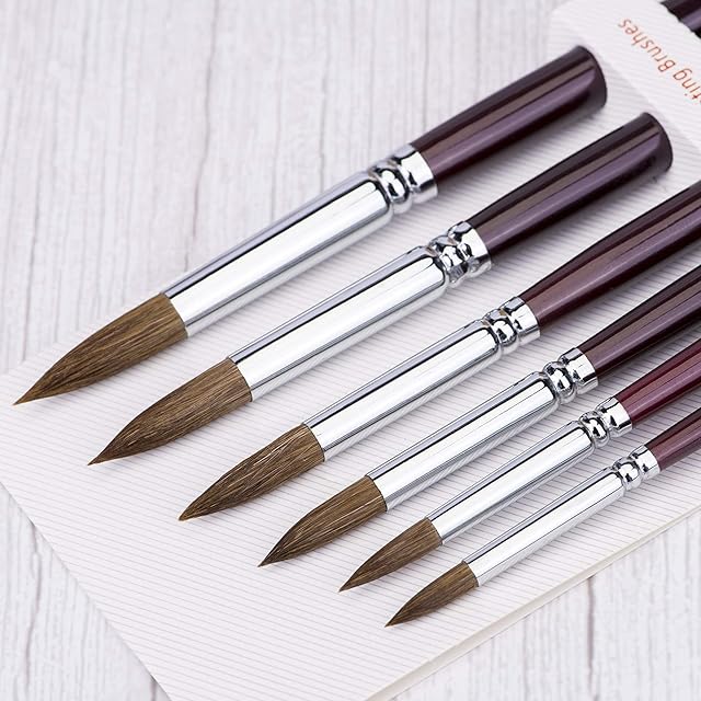 Paint Brush Set for Watercolor Acrylic Oil Painting. (Sable Watercolour paintbrushes)
