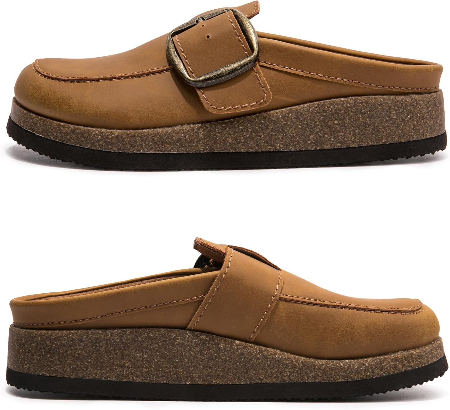 Premium Eco-Leather Women's Clogs - Slip-Resistant Non-Skid Sole, Plush Memory Foam Insole, Lightweight & Comfortable, Versatile for Work, Casual, or Outdoor Occasions - Image 3