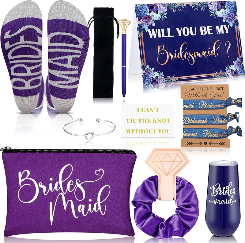 Yexiya Kit para Proposta às Madrinhas com 13 Peças, Roxo