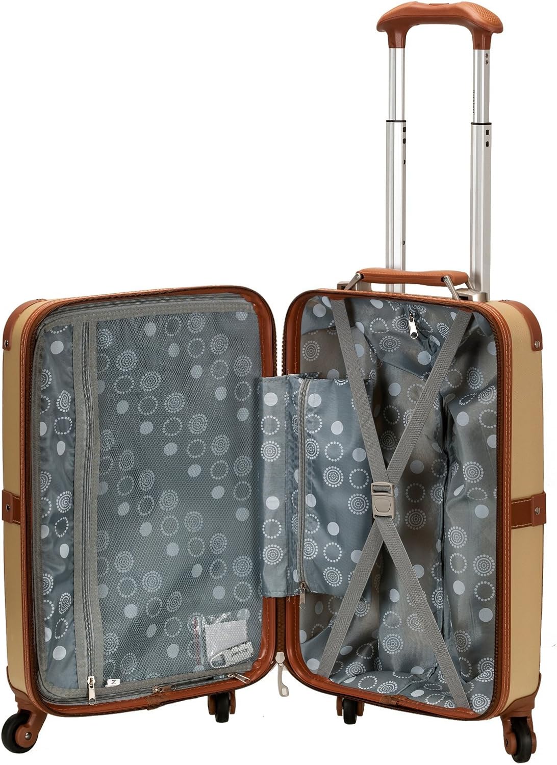 Rockland Stage Coach 20-Inch Rolling Trunk, Champagne, 20-Inch
