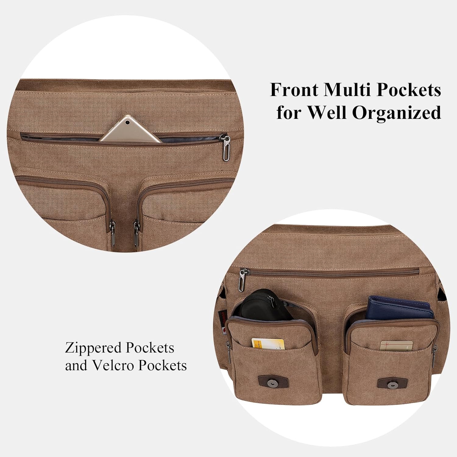 WITZMAN Vintage Canvas Messenger Bag for Men and Women Large Satchel Bags Crossbody Shoulder with 17 inch Laptop - Image 6