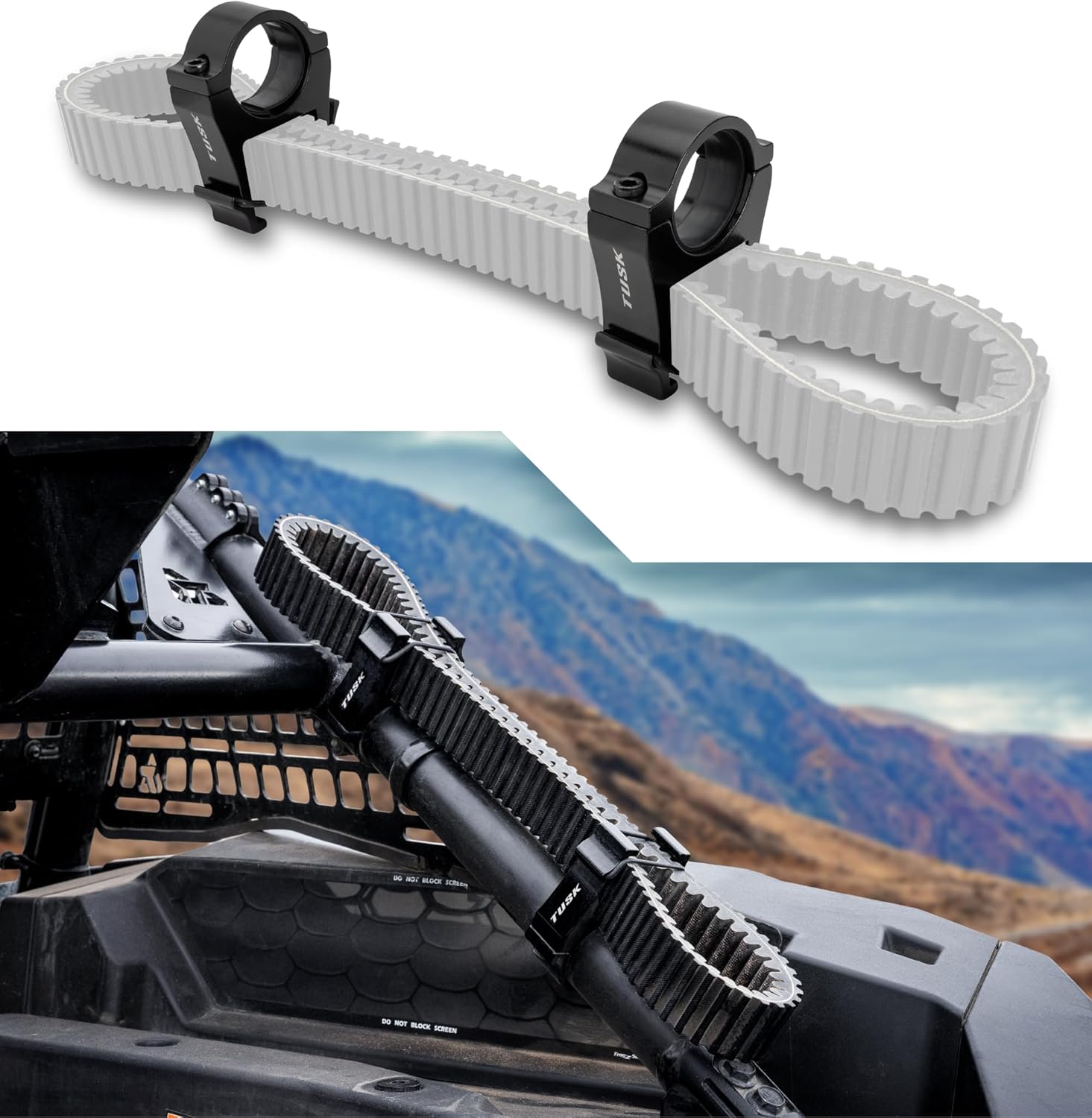 Tusk Billet UTV Spare Belt Holder Kit Compatible with Polaris RZR XP 1000 2014-2026/XP4 1000 2014-2026/XP Turbo/XP4 Turbo 2016-2021 Kawasaki Teryx KRX/KRX4 1000 2020-2026