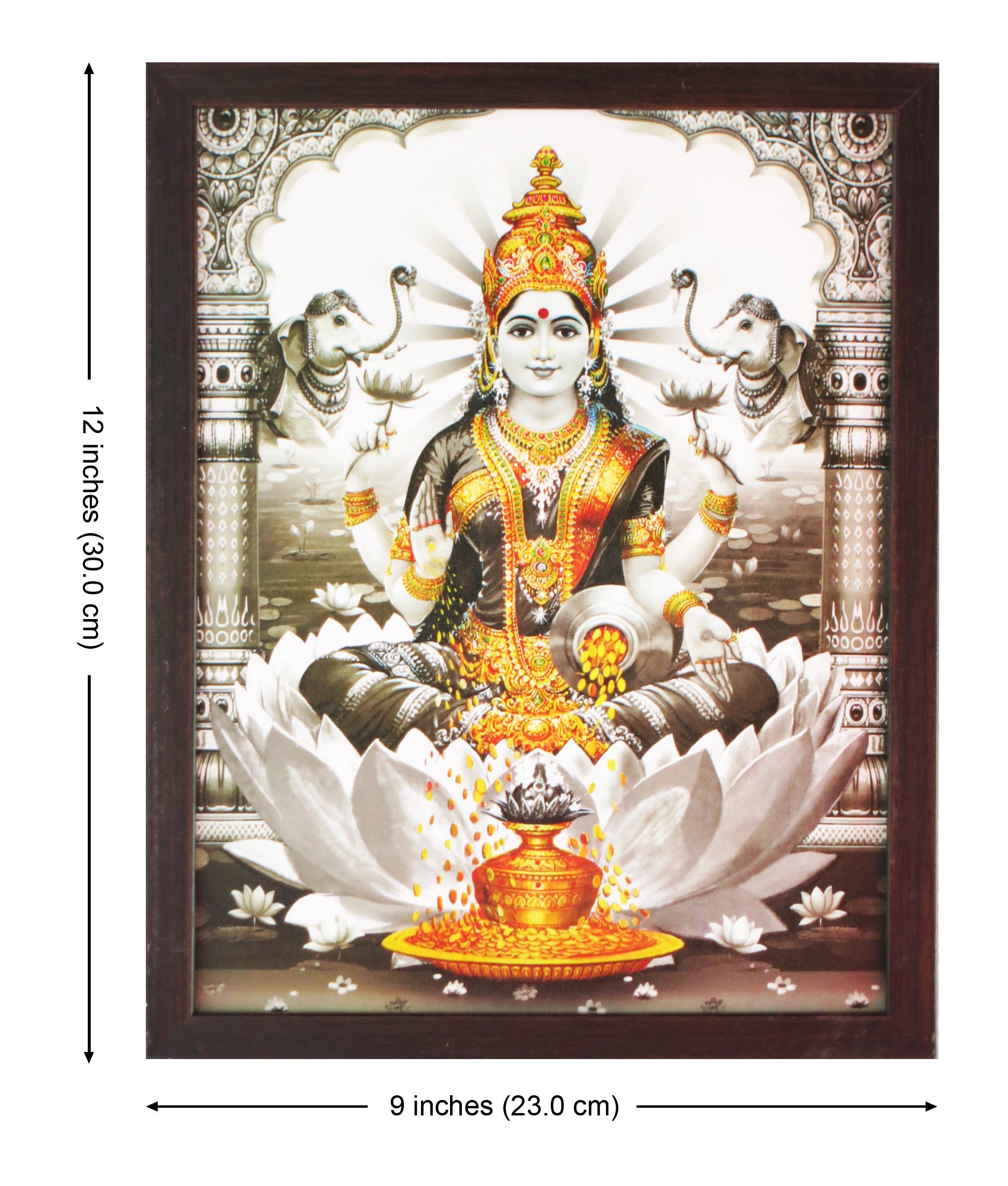 希少、ヒンドゥー教、ラクシュミー、インドの女神、キャンバスアート、裏面フック付き 希少、ヒンドゥー教、ラクシュミー、インドの女神、キャンバスアート