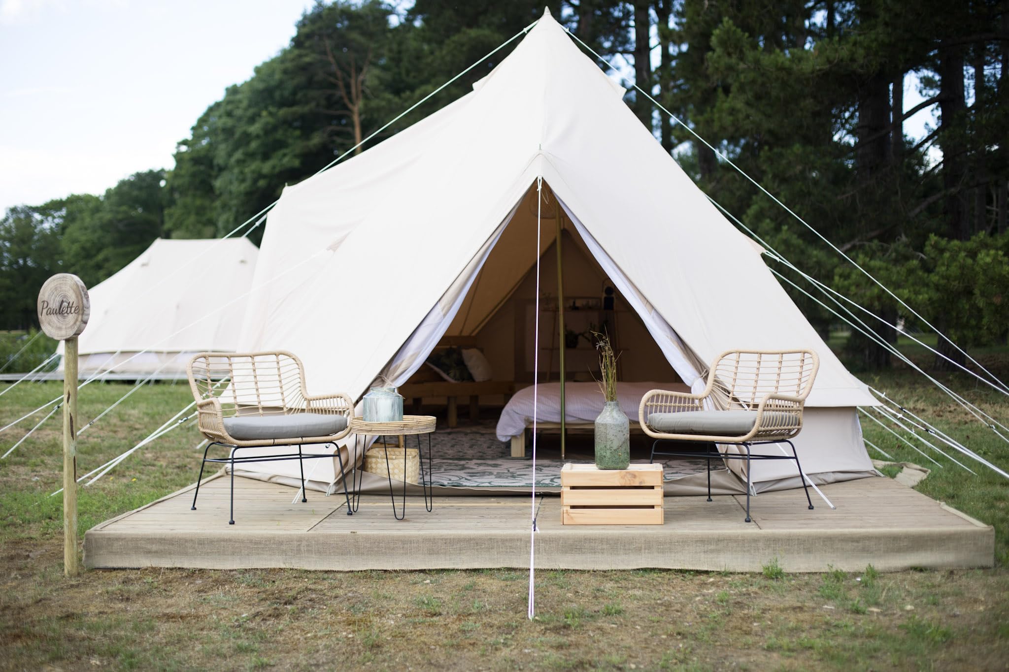 CanvasCamp Sibley 600 Twin Pro Tenda - Tenda per 10 Persone - Tenda impermeabile di lusso per esterni con doppi ingressi e fondo rimovibile - Tenda da campeggio perfetta per festival e glamping