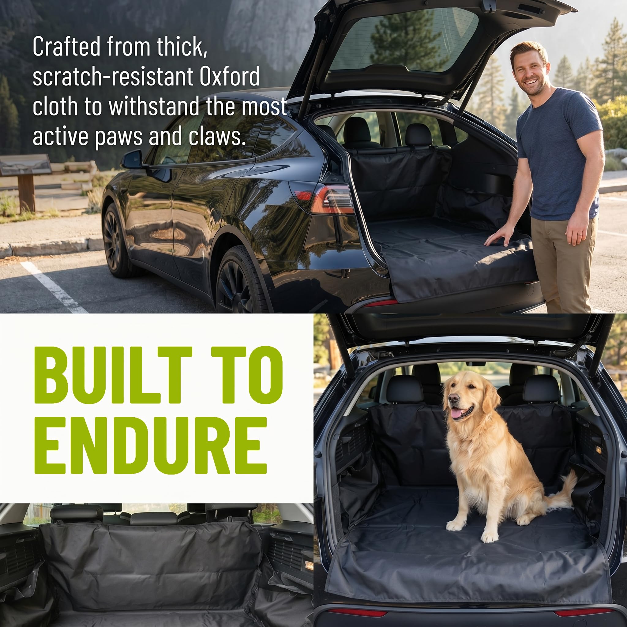 bonVIVO Coprisedile Auto per Cani - Telo Impermeabile Antiscivolo per Sedili Auto e Bagagliaio SUV - Copertura Universale Protezione Interni Macchina - Accessori Viaggio per Animali Domestici