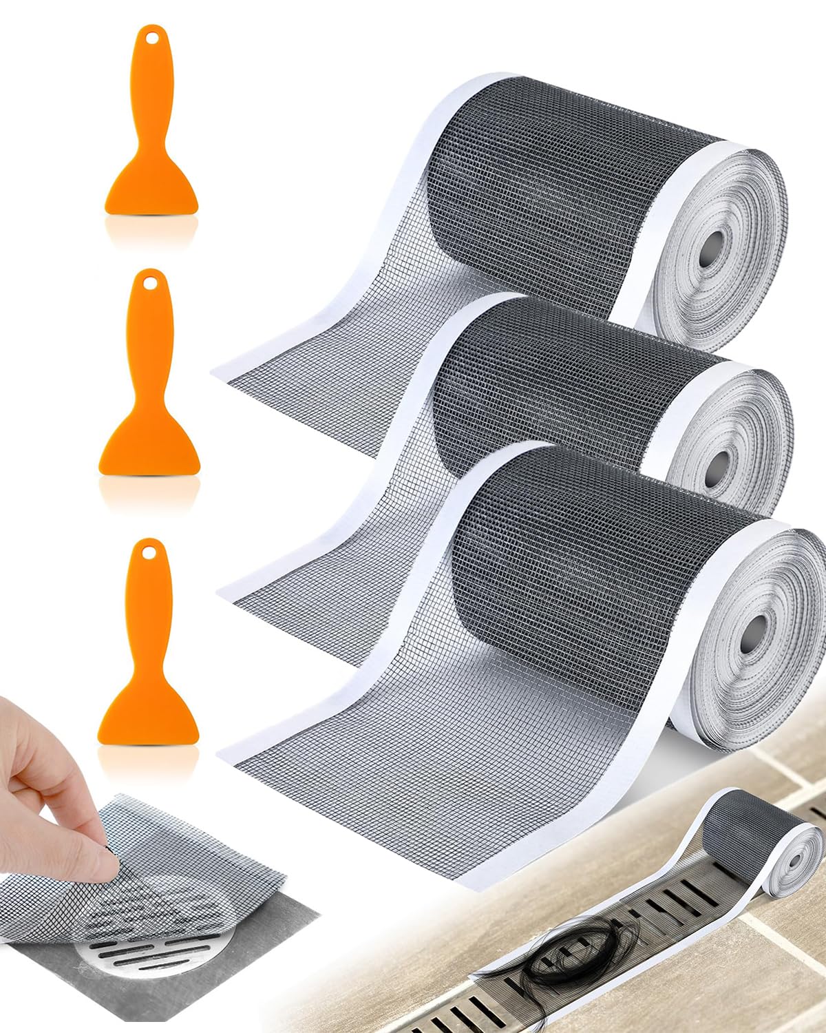 3 Roll Self Adhesive Mesh Roll, Drain Guard Mesh, Cuttable Mesh Roll for Bathroom 12cm * 4m / Roll, Disposable DIY Hair Catcher for Bathroom Drain Cover Laundry Bathtub Kitchen Sink Strainer (B0D52TXWWC) Amazon Price History, Amazon Price Tracker