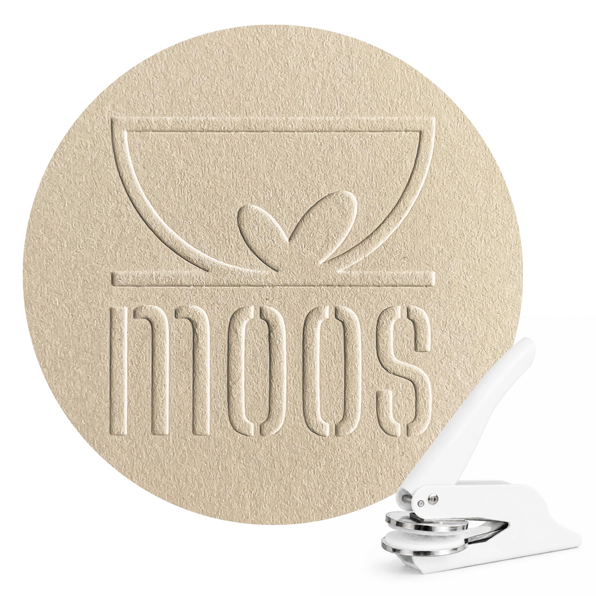 Ex Libris Personalised Embossing Stamp - Book Embossing Pliers for Paper - Ideal as a Gift or Special Occasion - Various Designs (White, Add Your Logo)