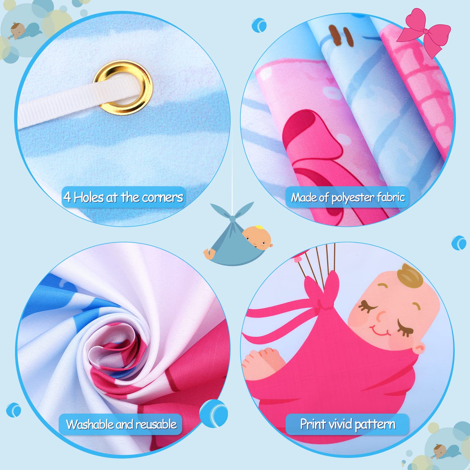 Buy Baseball or Bows Gender Reveal Decorations Backdrop, Pink Blue