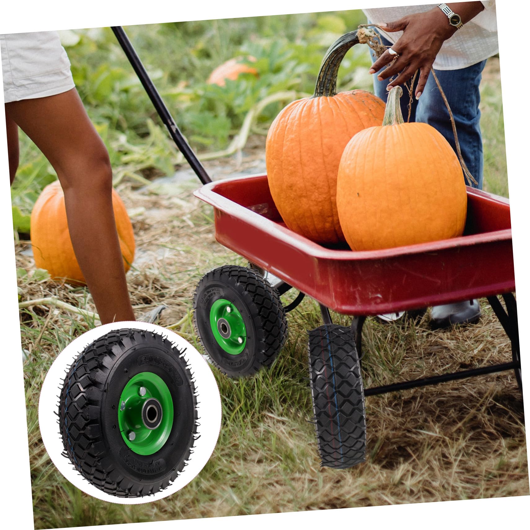 GANAZONO Pneu de Brouette Gonflable Caoutchouc Silencieux pour Chariot de Jardin Tondeuse Générateur et Brouette Roue de Remplacement Résistante pour Routes Gravier Terre et Revêtement