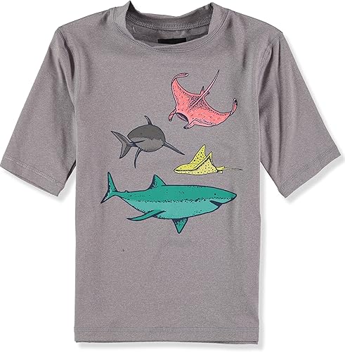Traje de baño de manga larga para niños Rashguard (SealifeGris, 810, Numeric_8), SealifeGris