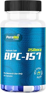 BPC 157 Capsules (250MCG) Research Peptide, High-Purity Research Grade Lyophilized Capsules, 3rd Party Lab Tested in The USA - 60ct (1 Bottle)