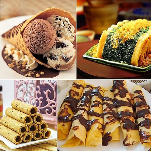 Miniatura 2 de Máquina para hacer conos de gofres, fabricante de rollos de huevos antiadherentes, molde de tortilla crujiente de aleación de aluminio, molde para