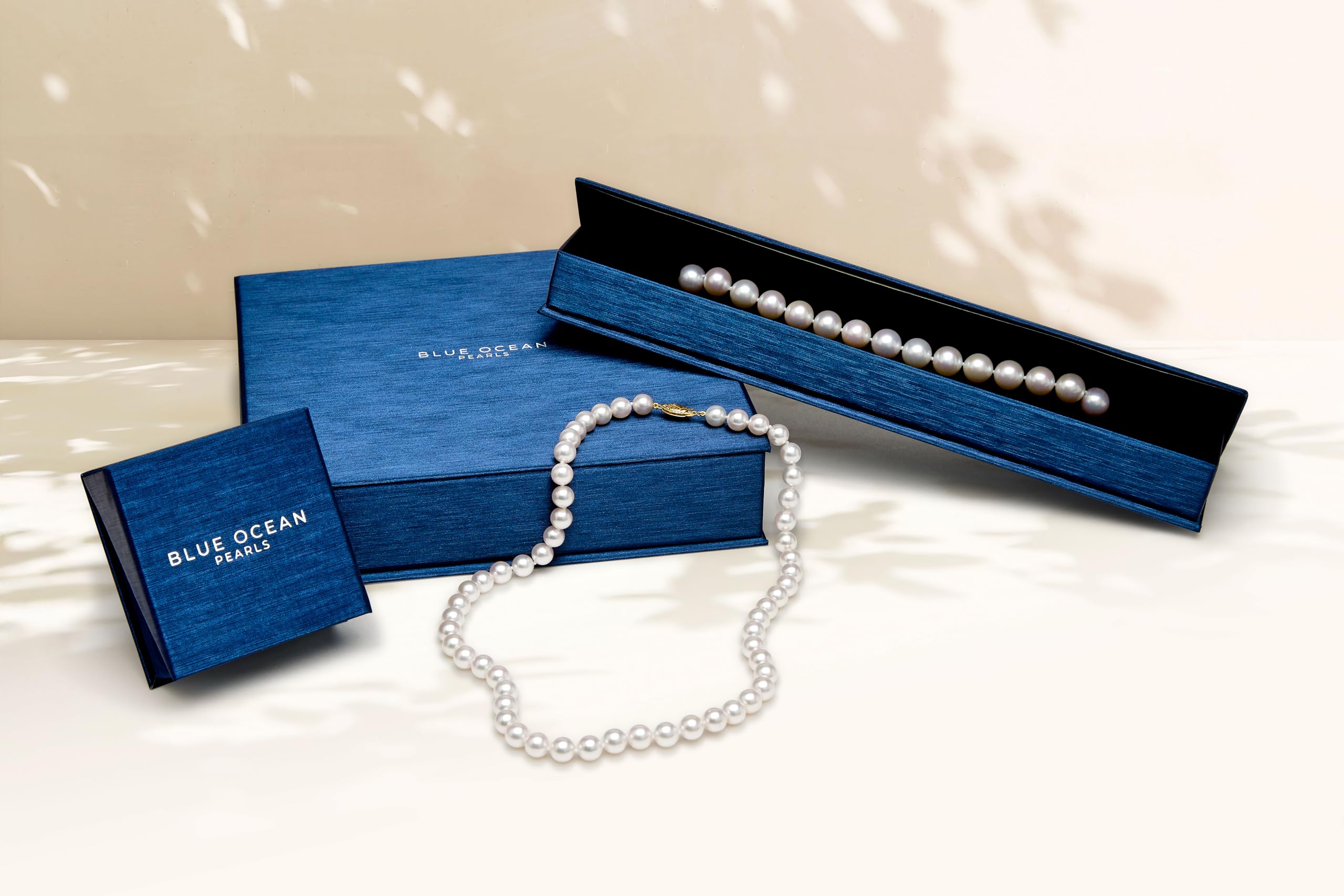 Perlenkette aus 14 Karat Gelbgold und Weißgold, Süßwasser-Zuchtperle, rund, 2,5 - 3 mm, 45,7 cm
