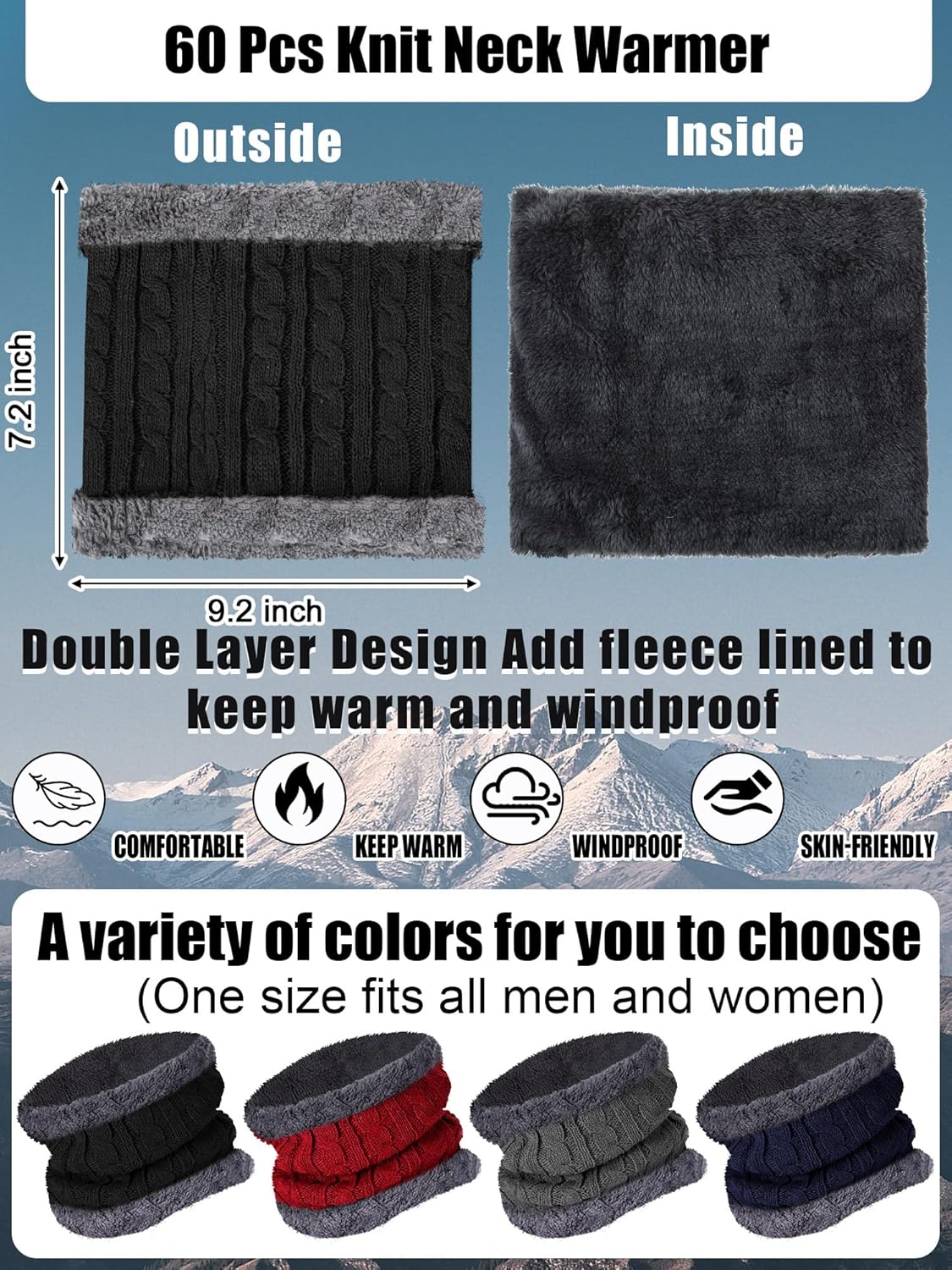 Shyyween Homeless Care Package Supplies Bulk Winter Care Pack Emergency Beanies Knit Hat Gloves Neck Warmer Gaiter