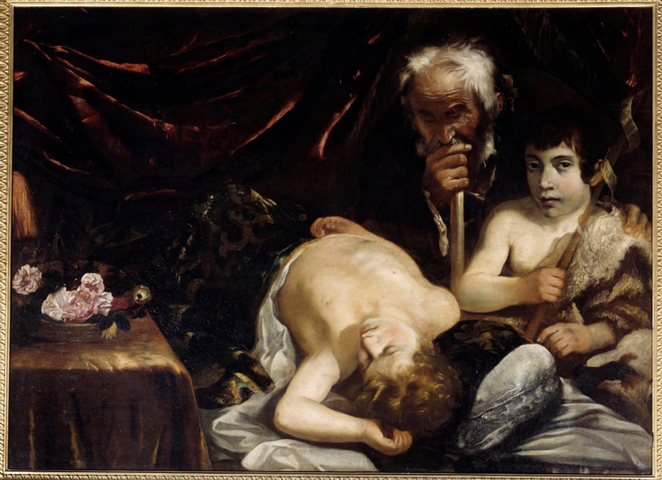 SERENDIPITP Vintage Picture Print on Canvas Wall Art Poster the Sleeping Child Jesus with Saint John the Baptist and Saint by Guido Cagnacci Artwork Print Poster for Wall Decor 60x90cm