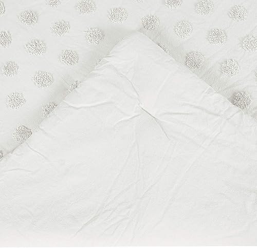 Miniatura 4 de Better Trends Colección de edredón 100% algodón, diseño Athenia, juego de cama tamaño matrimonialqueen en marfil, edredón de cama único y lujoso,