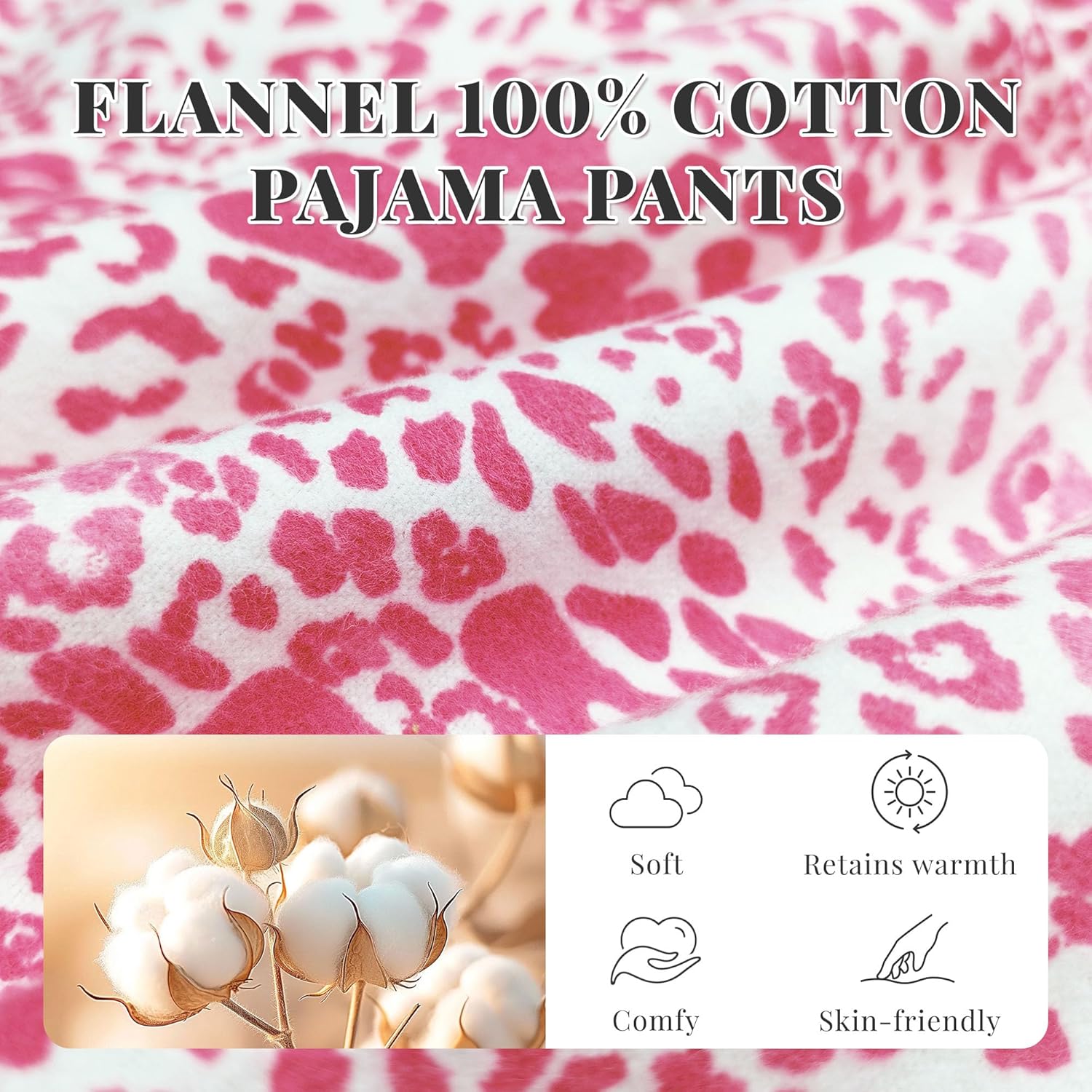 U2SKIIN Womens Flannel 100% Cotton Pajama Pants Lightweight Sleepwear Cute Pj Bottoms with Pockets Printed - Image 2