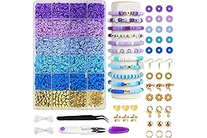 EMUFOOK 2500PCS Clay Beads for Bracelet Making Kit for Girls
