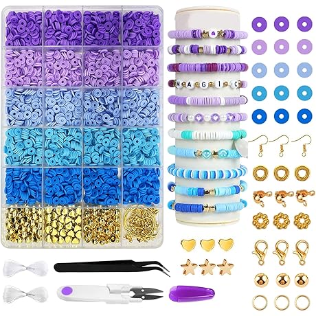 EMUFOOK 2500PCS Clay Beads for Bracelet Making Kit for Girls