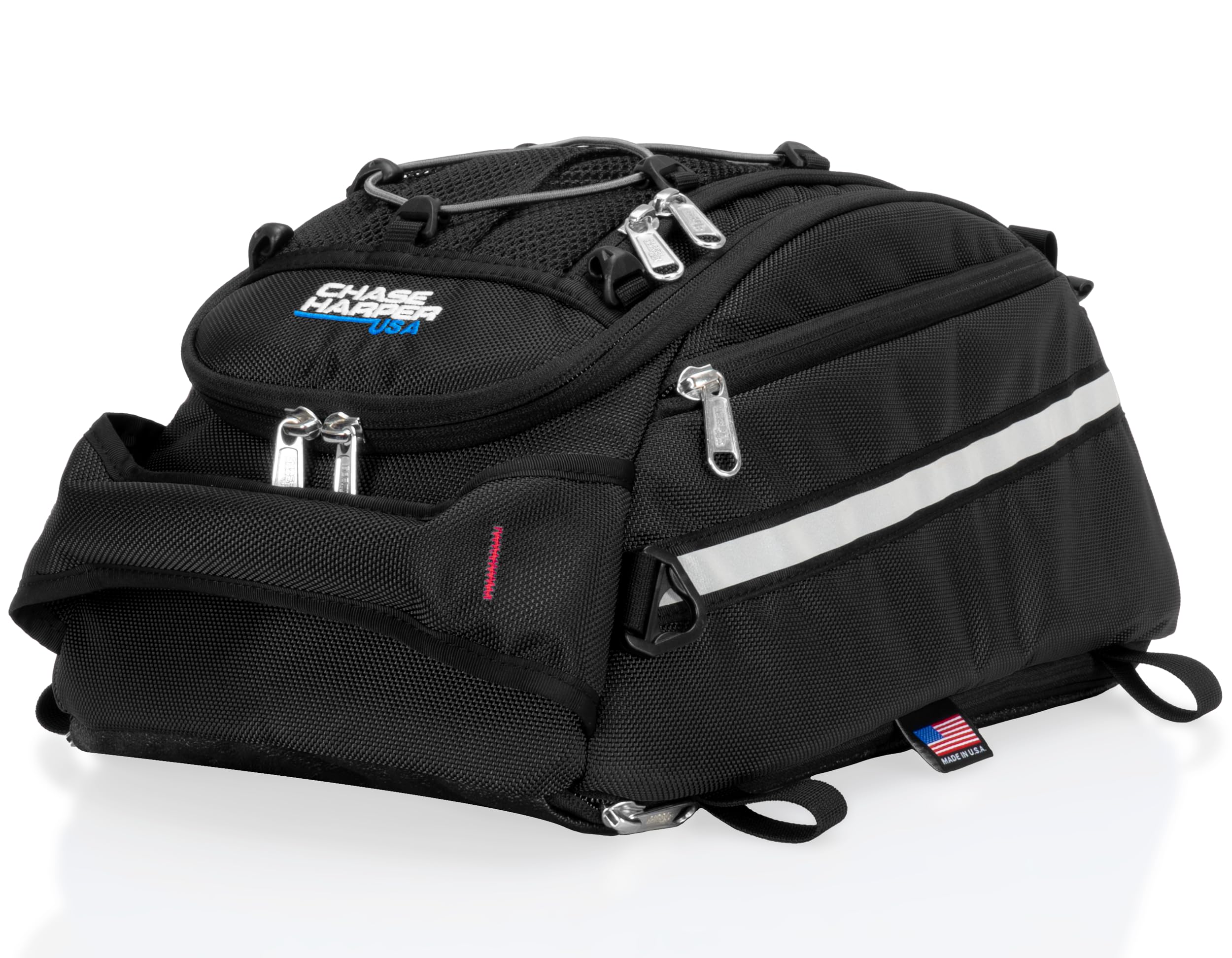Chase Harper USA 5400 Tail Trunk- Water-Resistant, Tear-Resistant, Industrial Grade Ballistic Nylon - Universal Fit Adjustable Bungee Mounting System – Black