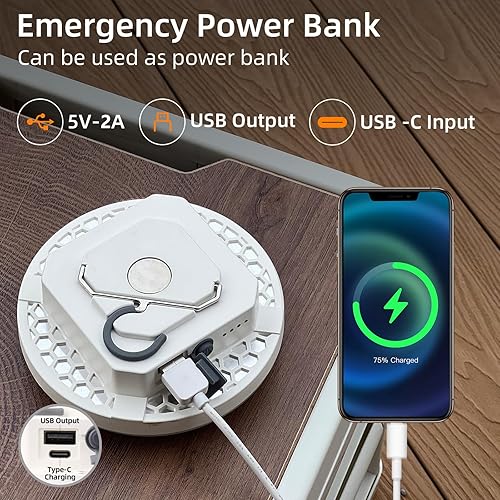 Miniatura 4 de Luz colgante recargable de 10000 mAh con imán, 30W 4000LM LED, 3 modos de iluminación de color (remoto), linterna de campamento, linterna LED