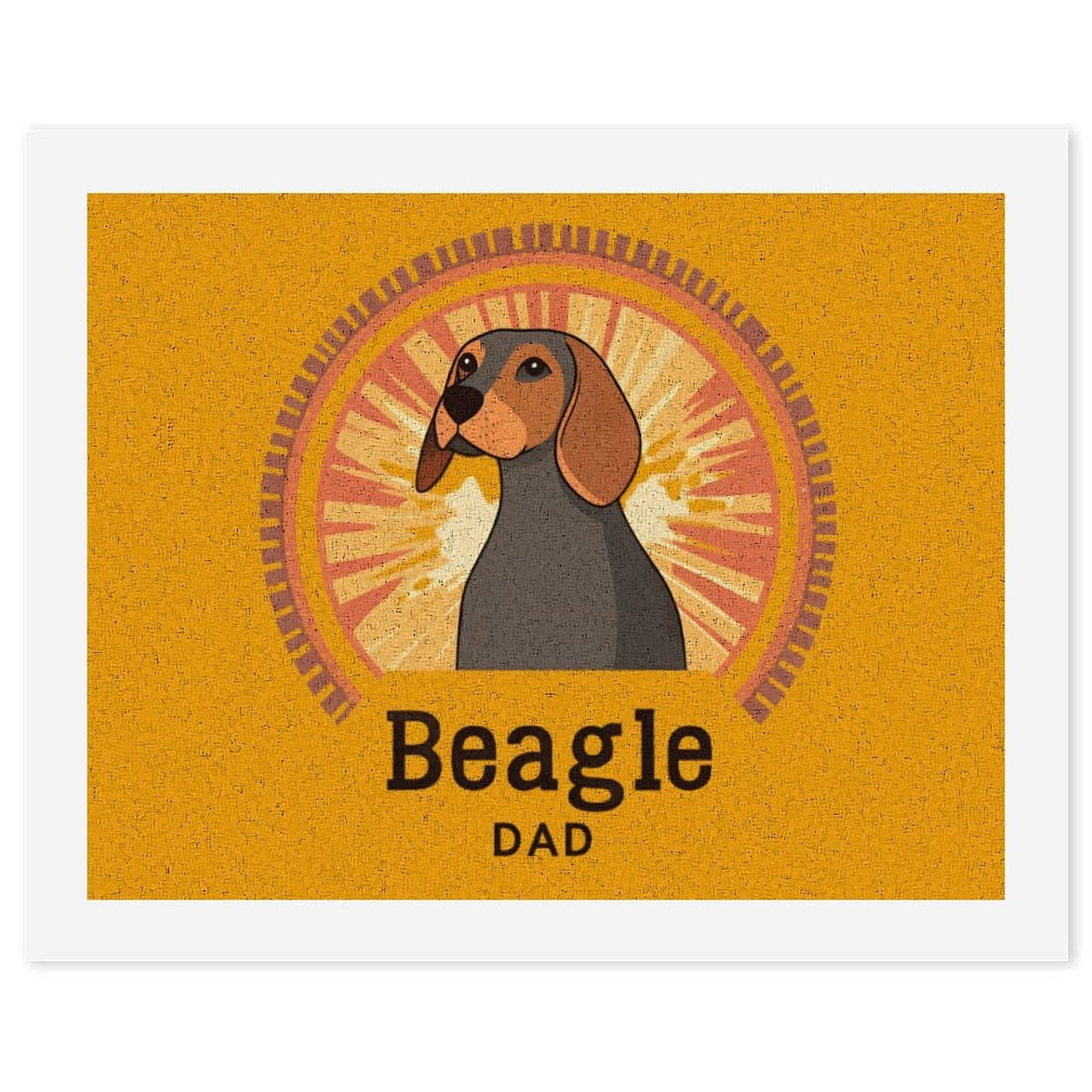 Lustiges Malen nach Zahlen für Erwachsene, Motiv: Beagle, Hund, Vater, Baumwolle, digitales Ölgemälde, Heimdekoration, Geschenk, 50 x 65 cm