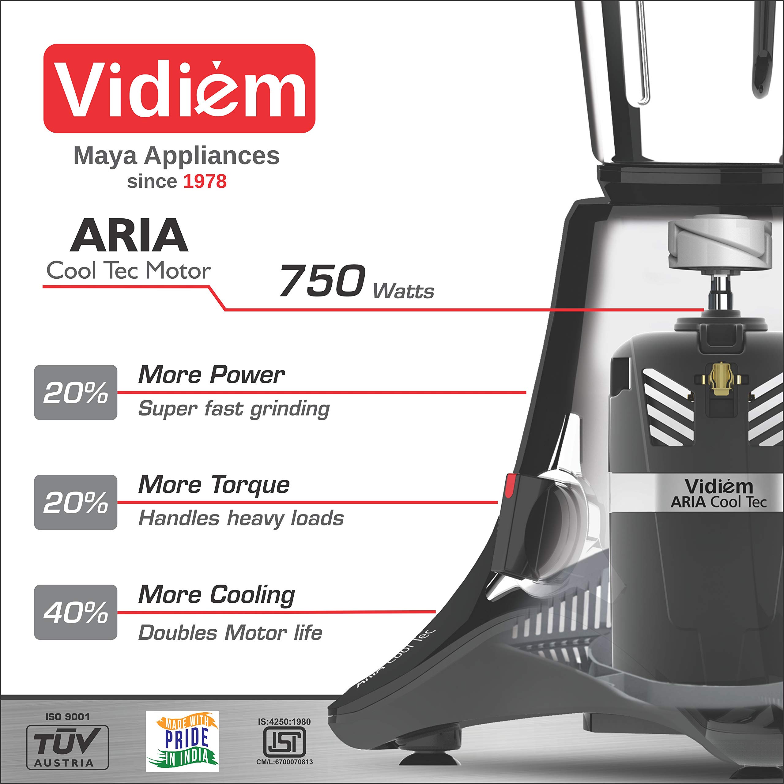 Vidiem Vstar Mixer Grinder - 750W Black -4 Vidiem Vstar Mixer Grinder - 750W Black -4