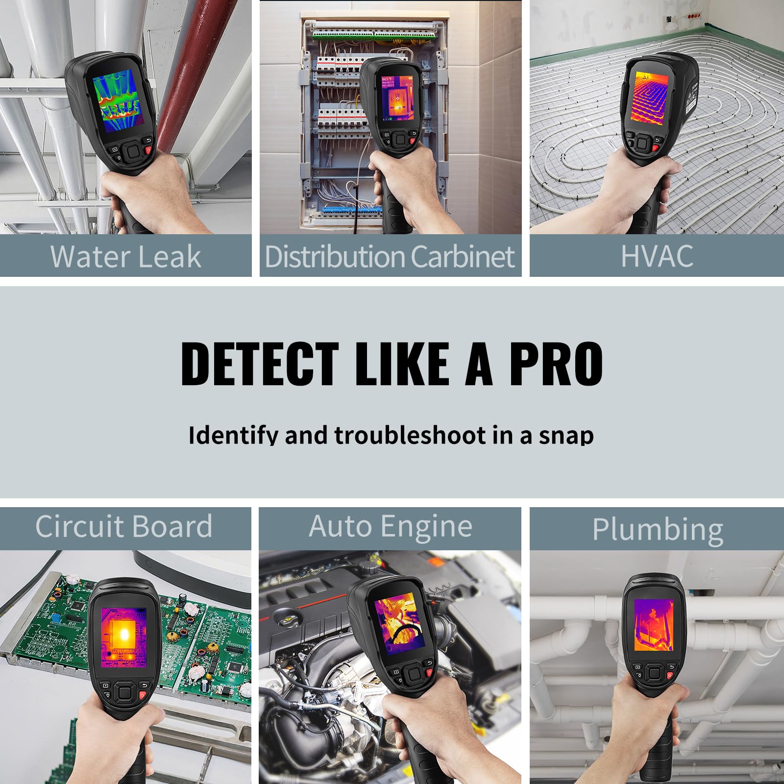 Happybuy Thermal Imaging Camera, 240x180 IR Resolution and 2MP Visual Camera, 20Hz Refresh Rate, -4?~1022? Temp Range, 64G SD Card and Rechargeable Battery