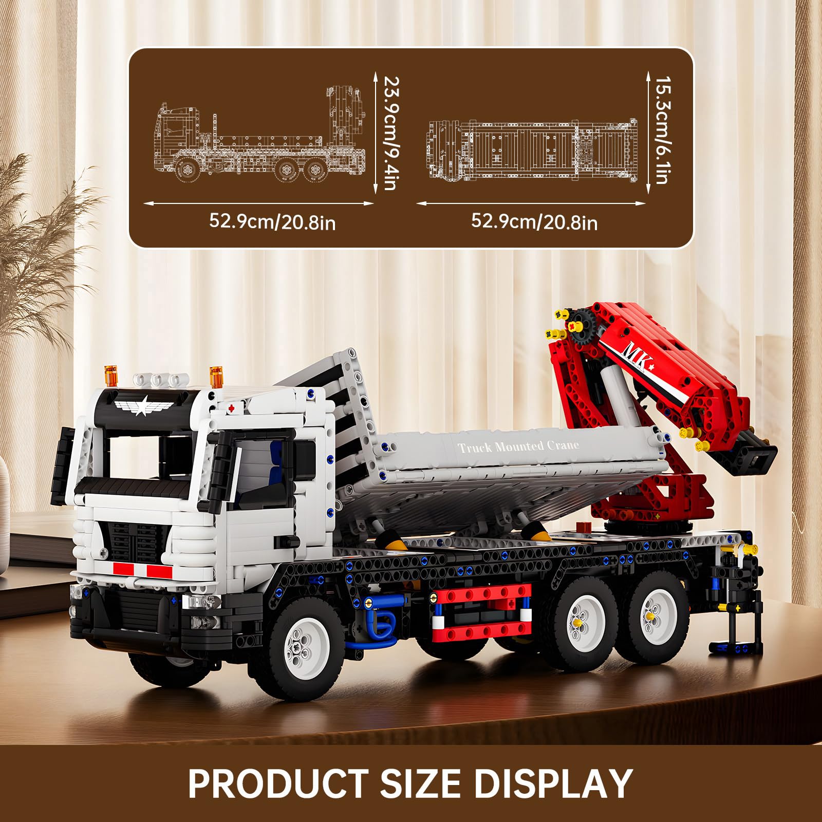 Mould King 17063 Technik Ferngesteuert Kran LKW Klemmbausteine Pneumatischer Kranwagen Bausteine mit Ladekran Truck ModellBausatz Geschenk für Erwachsene(2530 Teile)