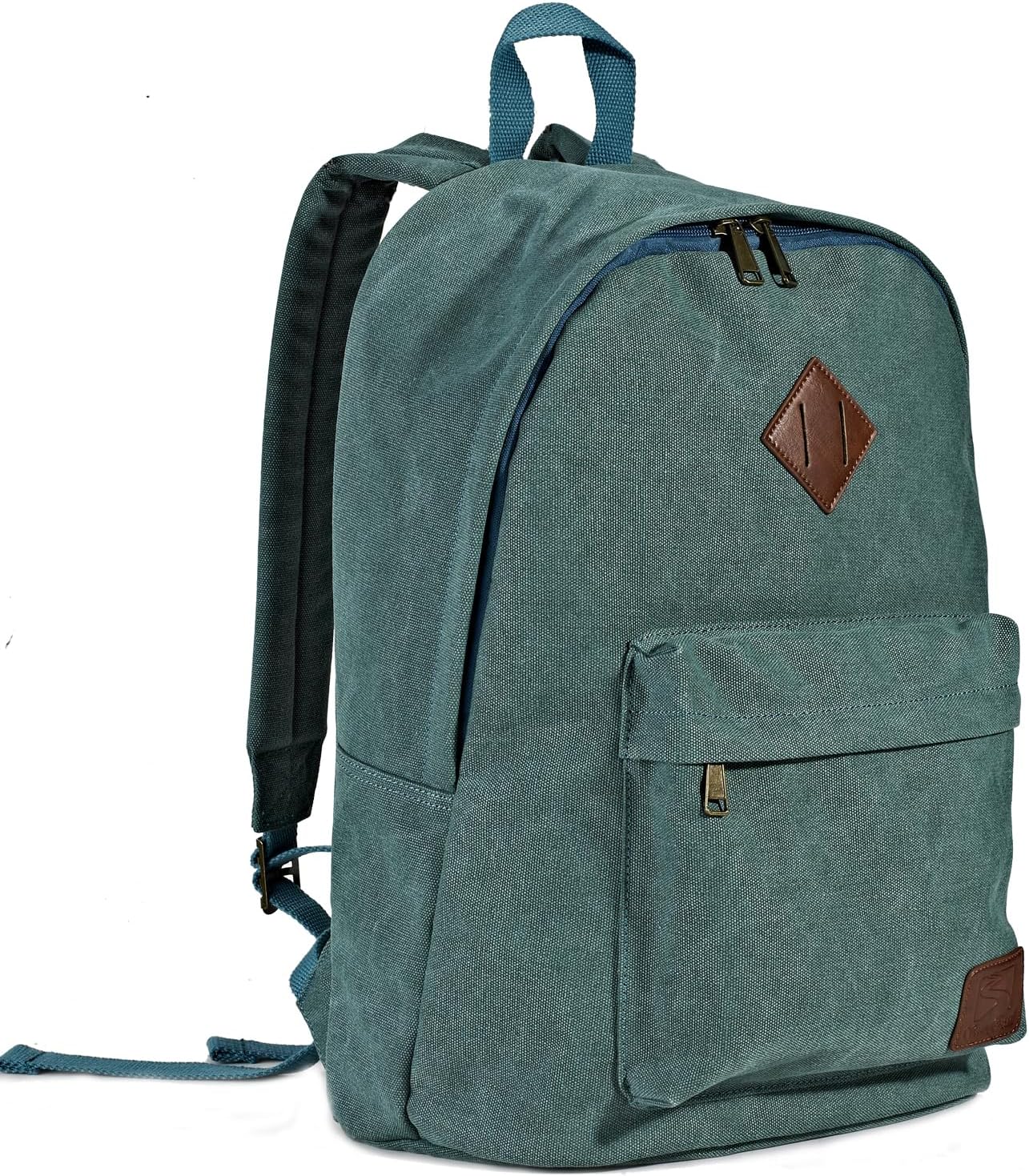 Canvas College Laptop Backpack, Durable Rucksack Travel Notebook Bag Backpack Book Bag for Men Women Turquoise Factory Directly