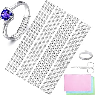 16 Pack Ring Sizer Adjuster for Loose Rings in 4 Size, Ring Guards for Women Loose Rings, Invisible Ring Spacers Fitter Tightener Snuggies Inserts for Women Men Rings with Ring Sizer Measuring Tool