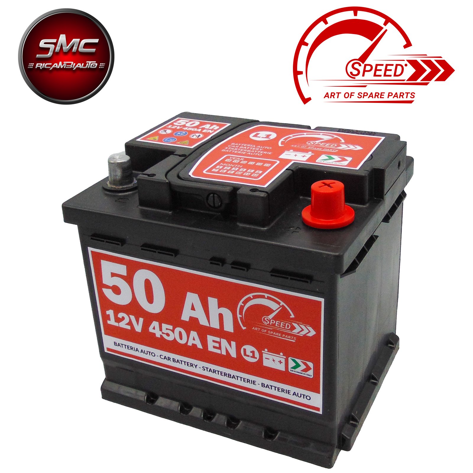 SMC Autobatterie Speed L150-12V 50Ah 450A/EN - Starter 30% mehr Leistung