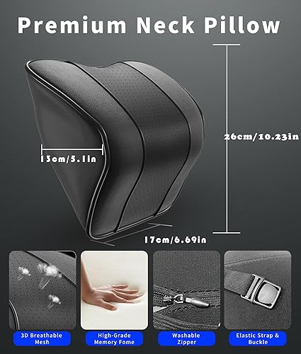 Miniatura 5 de Almohada para reposacabezas de automóvil, almohada para el cuello del automóvil para conducir, almohada de automóvil para aliviar el dolor de