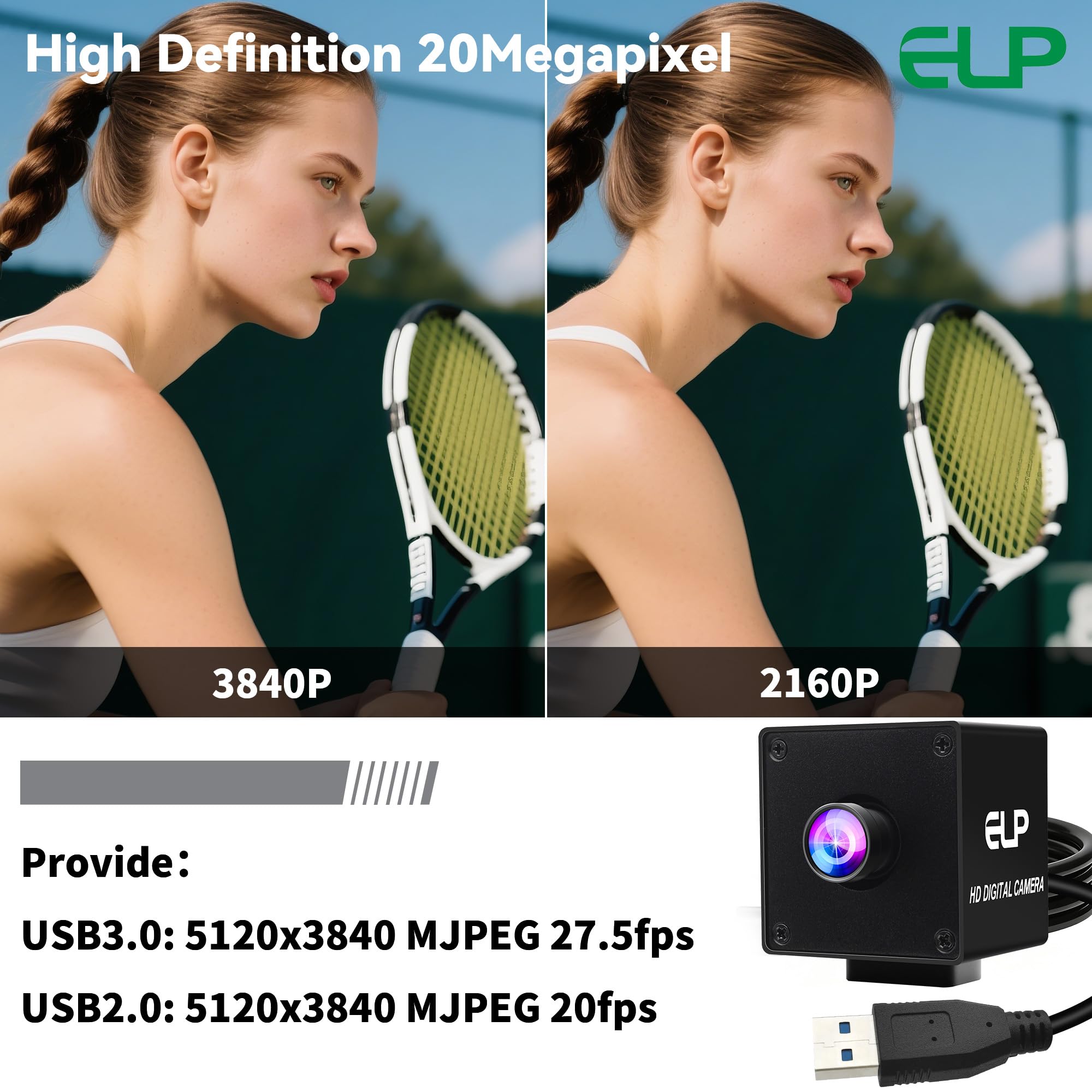 Amazon.co.jp: ELP ウルトラHD 20MP USB3.0カメラ コンピューターミニ