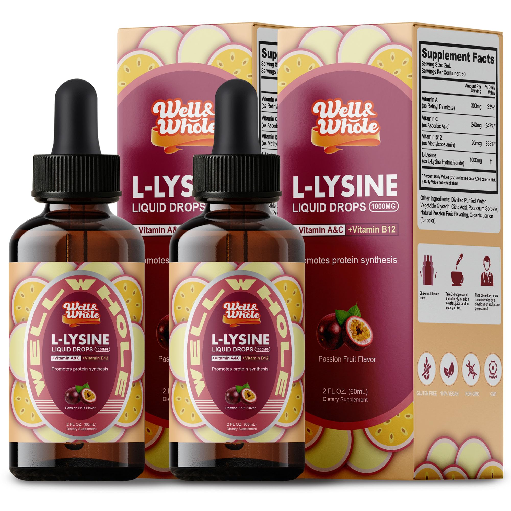 Amazon.com: L-Lysine Supplement Liquid Drops | L-Lysine 1000mg