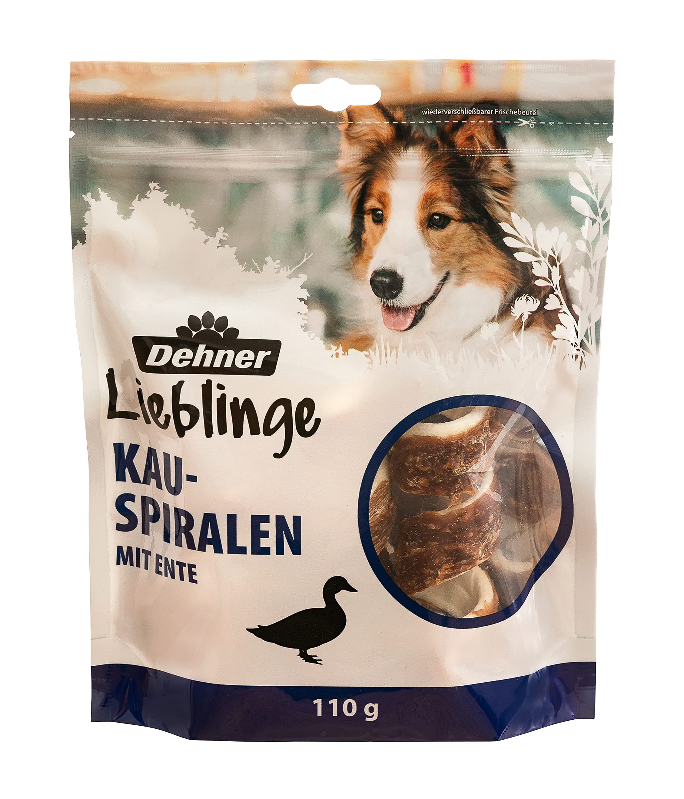 Dehner Liebre para Perros Adultos en Espiral, Pato, 6 x 110 g (660 g)