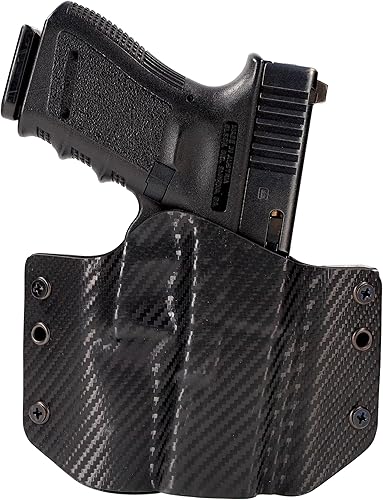 Outlaw Holsters Funda de fibra de carbono negra lista óptica fuera de la cintura lleva