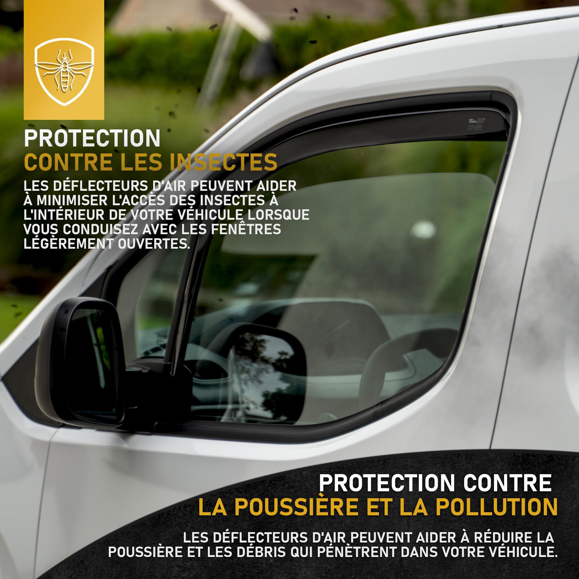 HEKO - Compatibles avec Citroen Jumpy 2007-2015 Déflecteurs de Vitres Latérales ; Déflecteurs Latéraux ; Avant ; Deux Pièces ; Déflecteurs de Pluie, Teintés, Aérodynamiques ; Montage simple et rapide