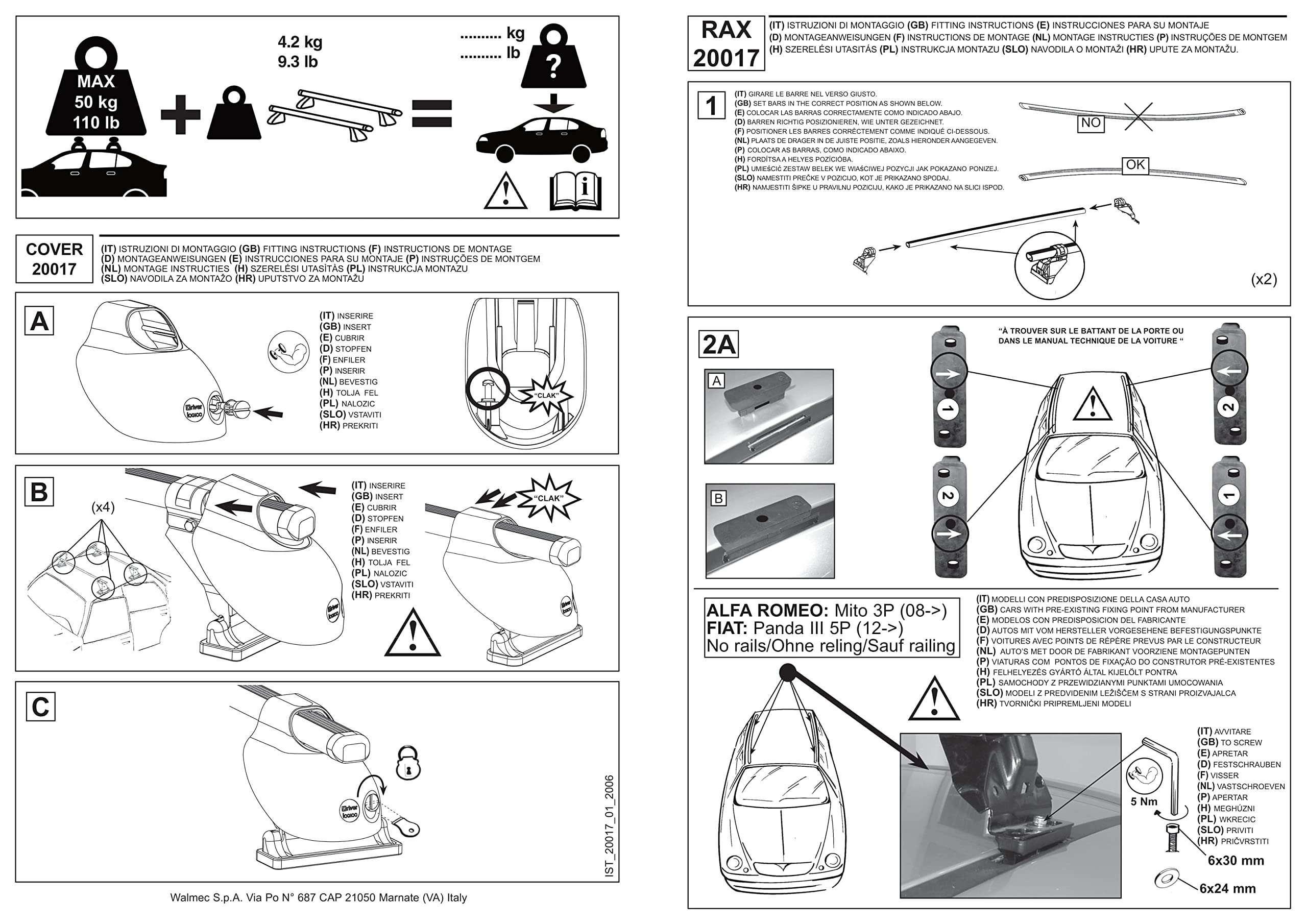 Tetrax Cam Sistema portatutto premontato RAX - cod.20017
