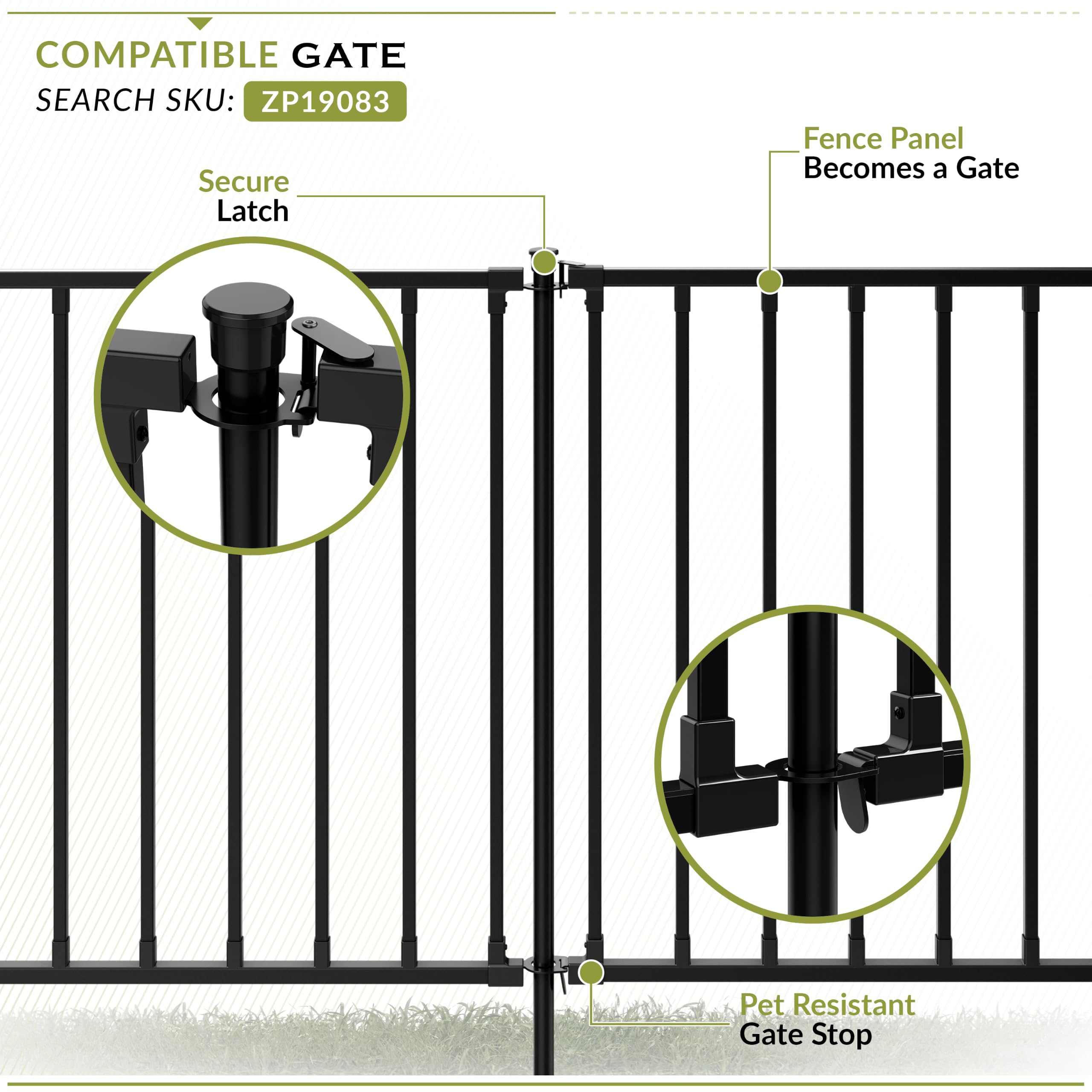 Zippity Outdoor Products ZP19079 Zurich Poly-Steel Fence Panels, 3