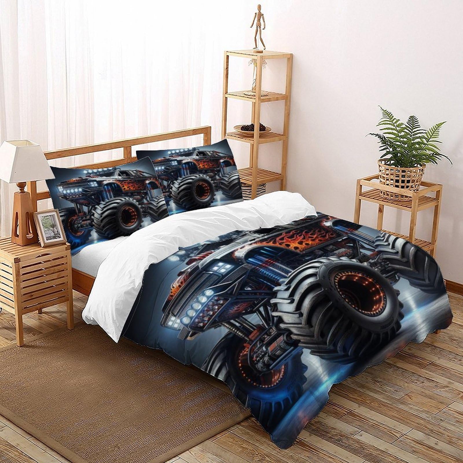 Parure Monster Truck pour chambre d'enfant passionné de sports extrêmes et de cascades